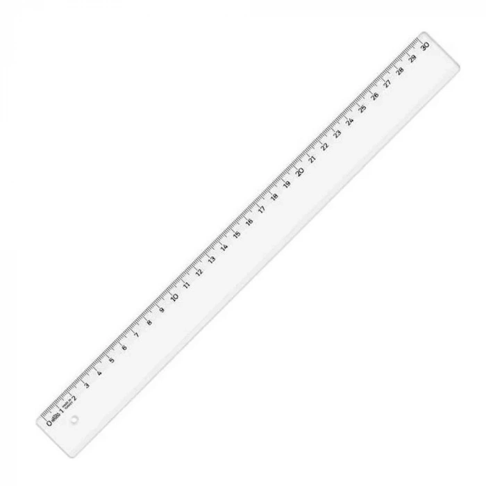 Hatas Geniş Plastik Cetvel (Şeffaf) 30 Cm 00147