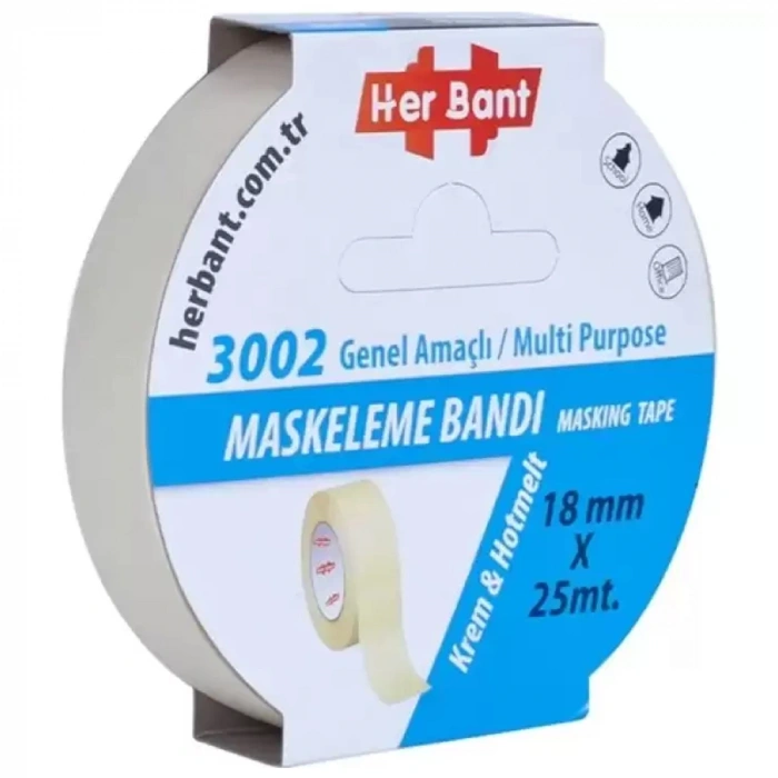 Her Bant Krepe (Maskeleme) Bandı 18 MMx25 Mt 3002