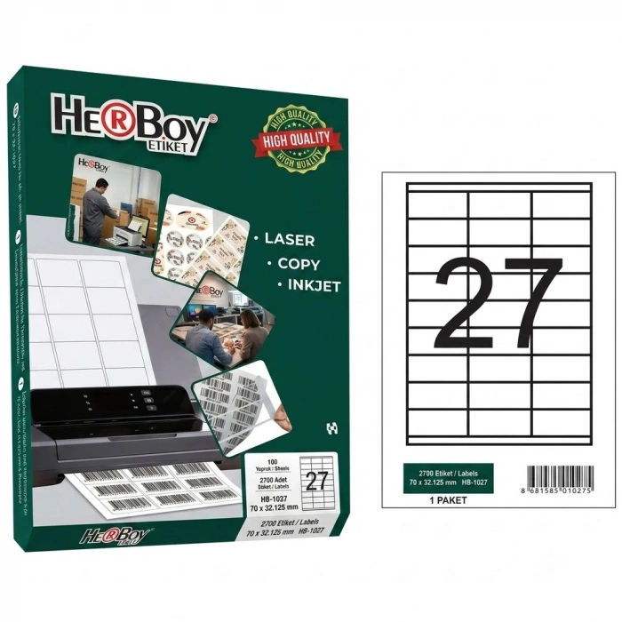 Herboy Lazer Etiket 100 YP 70x32.125 Lazer-Copy-Inkjet HB-1027