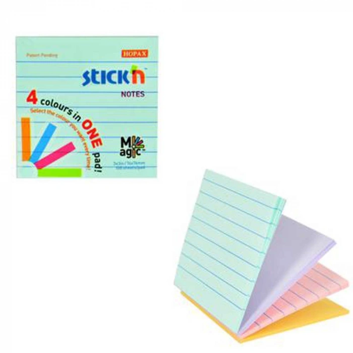Hopax Stickn 76x76 Magic Çiz. 4 Pastel Renk 100 YP