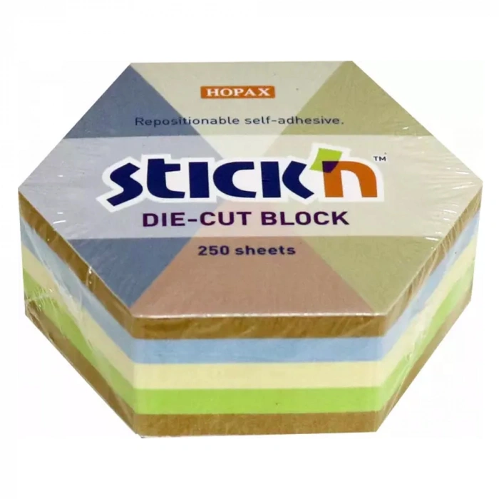 Hopax Stickn Yapışkan Notblok 61x67 Kraft Altıgen 250 YP 21828