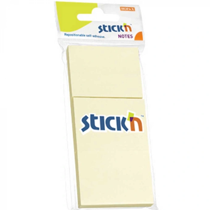 Hopax Stickn Yapışkanlı Not Kağıdı 100 YP 38x51 Pastel Sarı 3 LÜ 21127