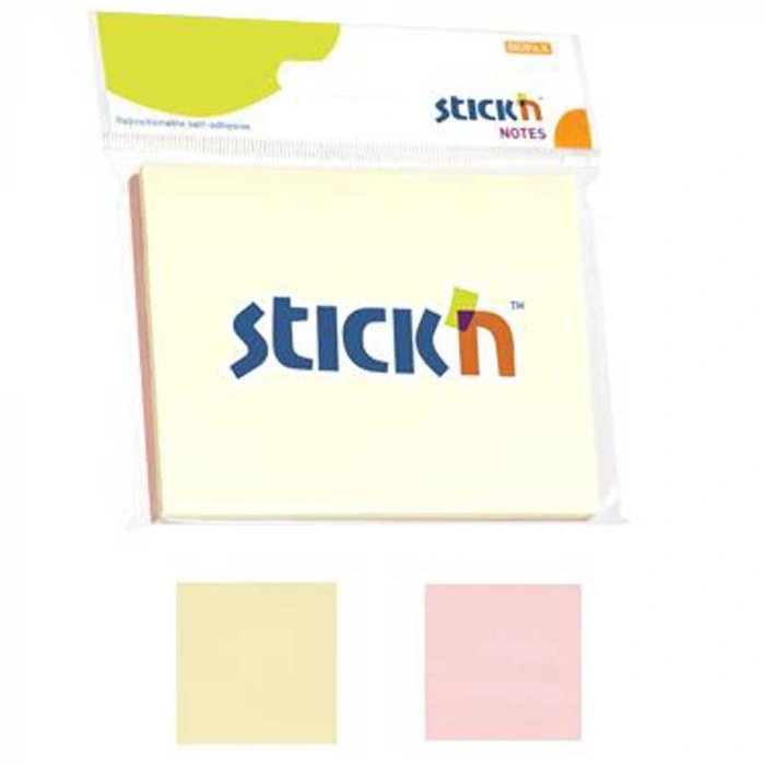 Hopax Stickn Yapışkanlı Not Kağıdı 100 YP 76x102 2 Pastel Renk 21094