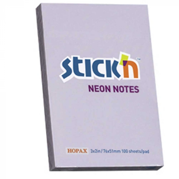 Hopax Stickn Yapışkanlı Not Kağıdı 100 YP 76x51 Pastel Lila HE21402