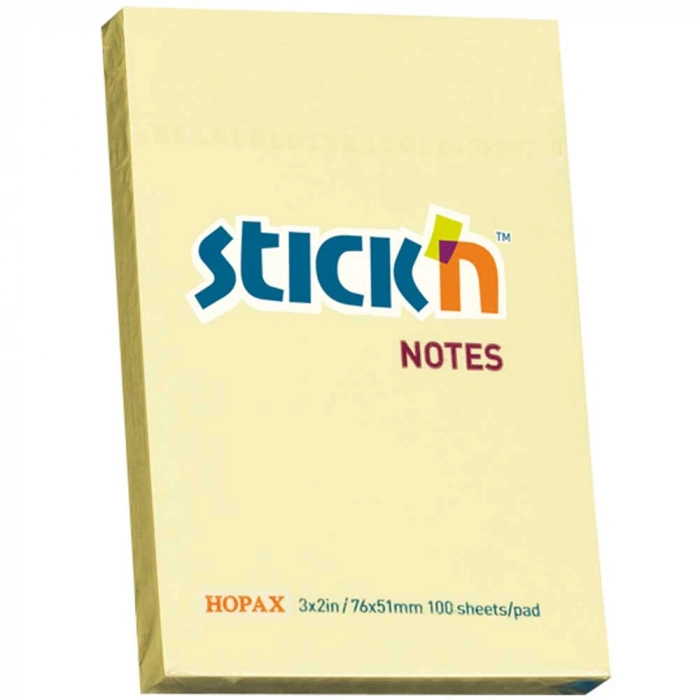 Hopax Stickn Yapışkanlı Not Kağıdı 100 YP 76x51 Sarı HE21006