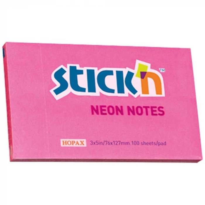 Hopax Stickn Yapışkanlı Not Kağıdı 76x127 Neon HE21169