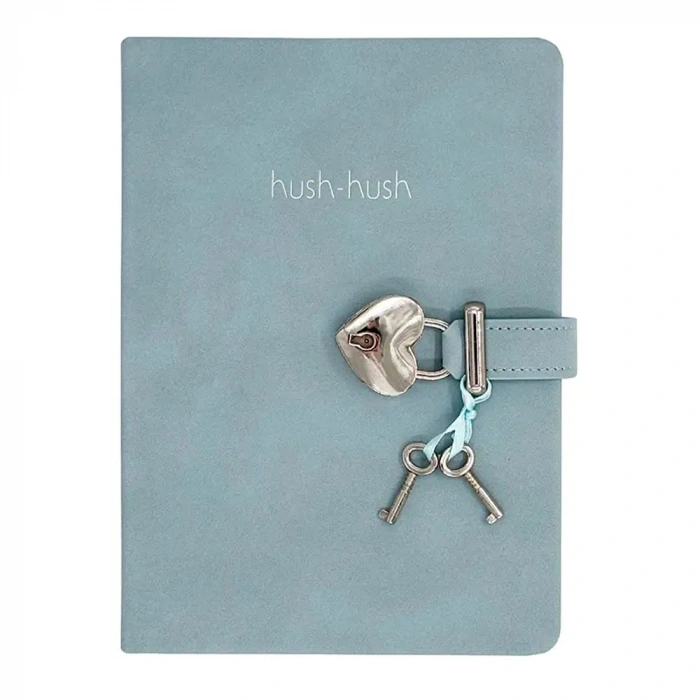 Hush Hush Kilitli Defter 80 Gr 160 Yp.Çiz. A.Mavi