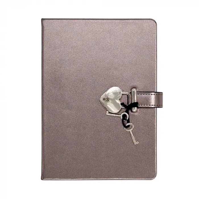 Hush Hush Kilitli Metalik Defter Kutulu 80 Gr 160 Yp Çiz.Platinum