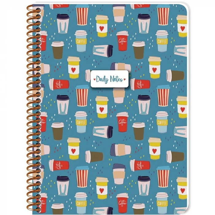 Keskin Color Defter Karton Kapak Spiralli Coffee 16,x22,5 80 YP Çiz.