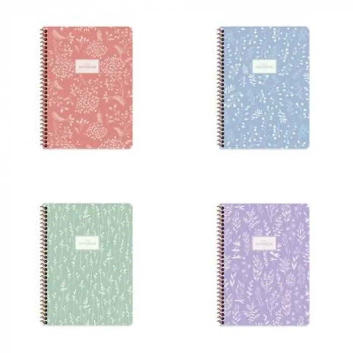 Keskin Color Defter Karton Kapak Spiralli Pst Flora 16,5x22,5 80 YP Düz