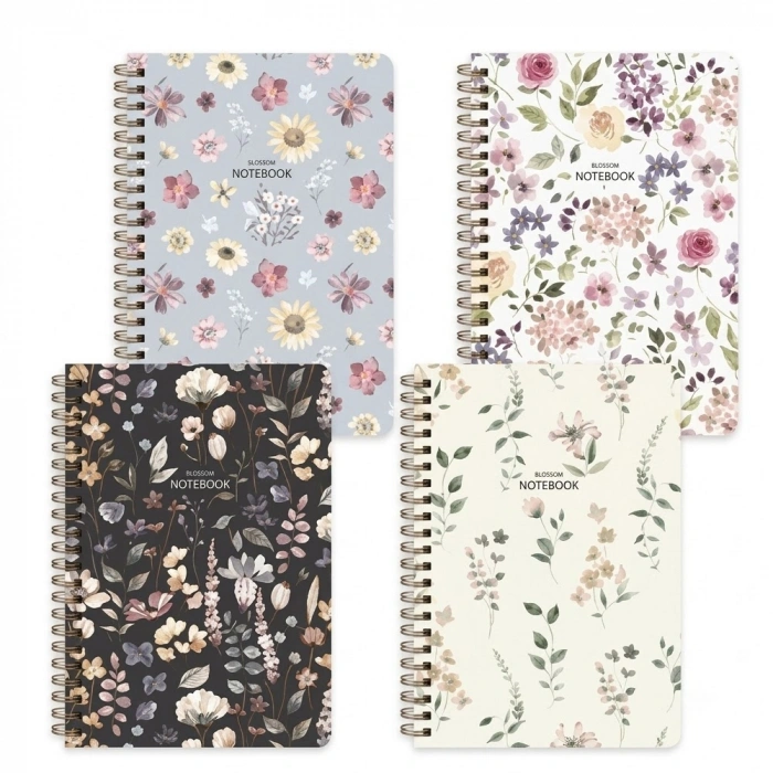 Keskin Color Defter Spiralli Sert Kapak Çiçek A5 96 Yaprak Çizgili 418943-99