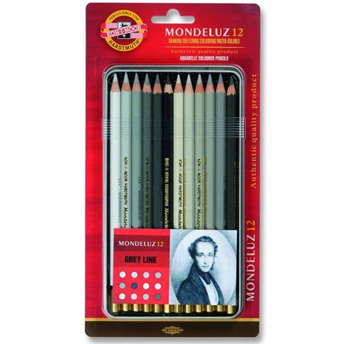 Koh-i Noor Set Aquarel Pencils Gey Line 3722 12