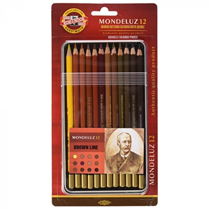 Koh-i Noor Set Aquarel Pencils Kahverenk Line 3722 12