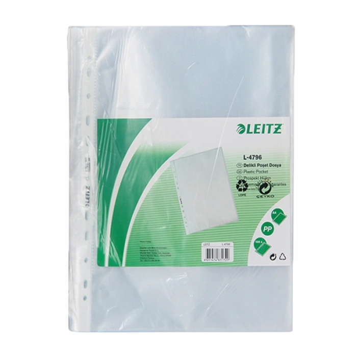 Leitz Poşet Dosya 100 LÜ A4 Şeffaf Buzlu 4796