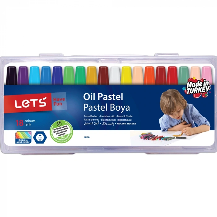 Lets Pastel Boya 18 Renk Plastik Çantalı
