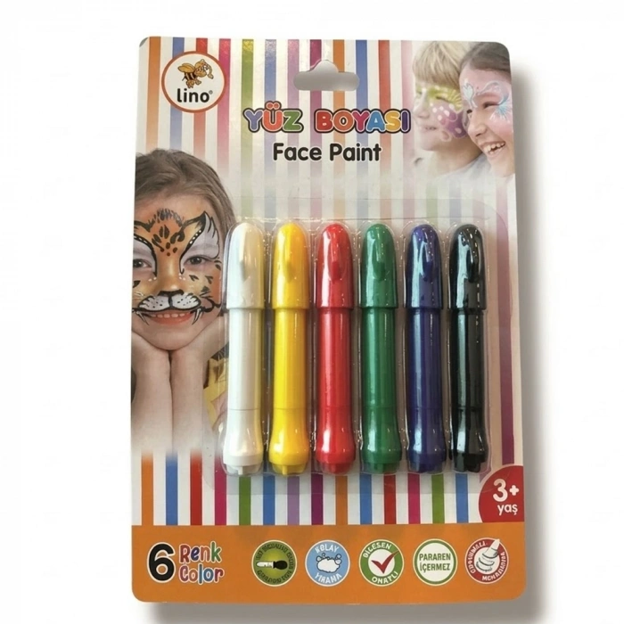 Lino Yüz Boyası Yıkanabilir 6 Renk Blister Ln-905