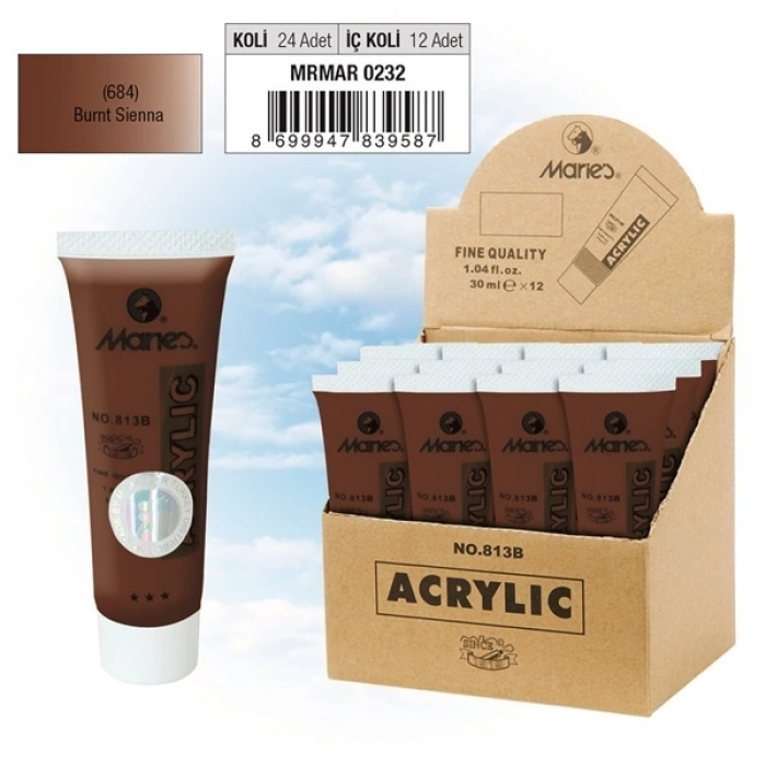 Maries Akrilik Boya 30 ML Durnt Sienna 684 813B
