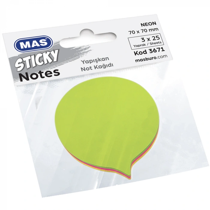 Mas Yapışkanlı Şekilli Not kağıt Balon 75 Syf 3671