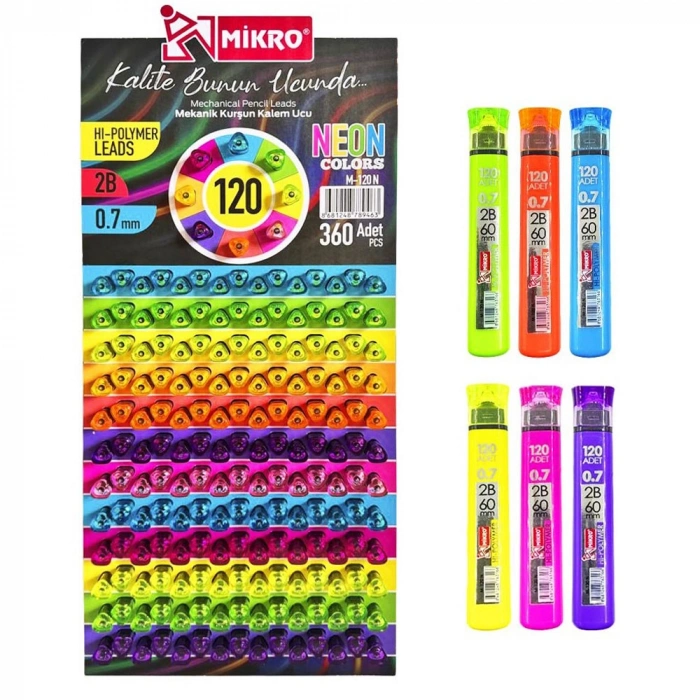 MİKRO 120 Lİ NEON ÜÇGEN MİN BÜYÜK STAND 0.7MM