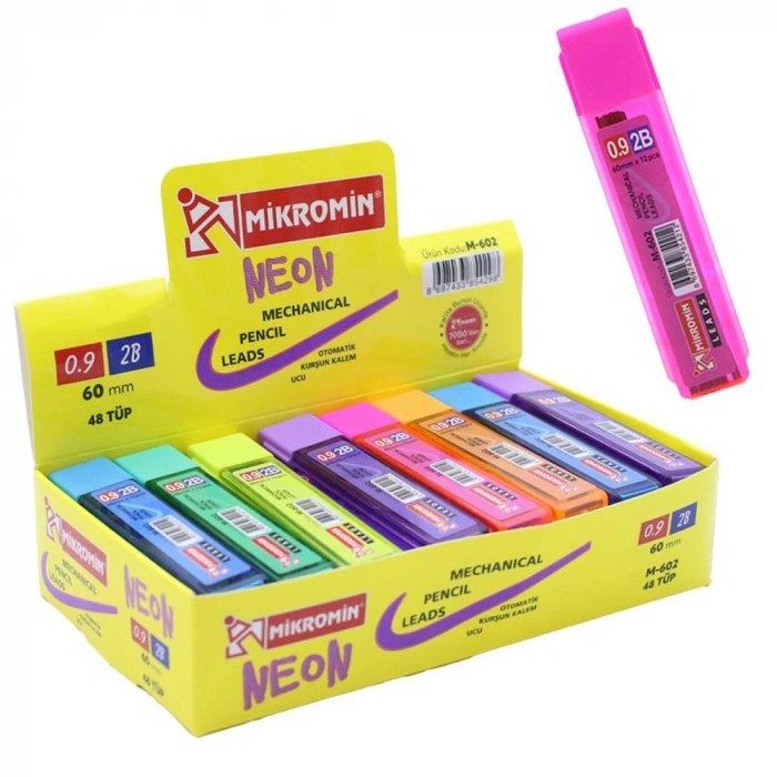 Mikro Kurşun Kalem Ucu kısa Min 60 mm Neon 0.9 MM M-602