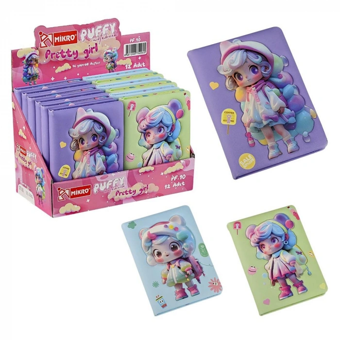 Mikro Not Defteri Puffy Pretty girl Pf-10