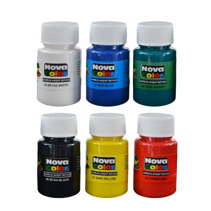 Nova Color Akrilik Boya 6 Renk 30 CC NC-180