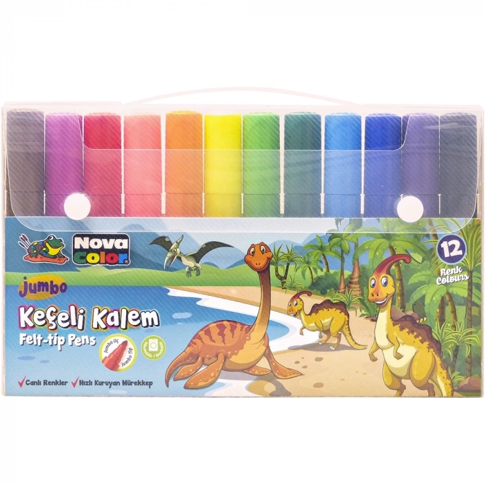 Nova Color Keçeli Kalem 12 Li Jumbo NC-874