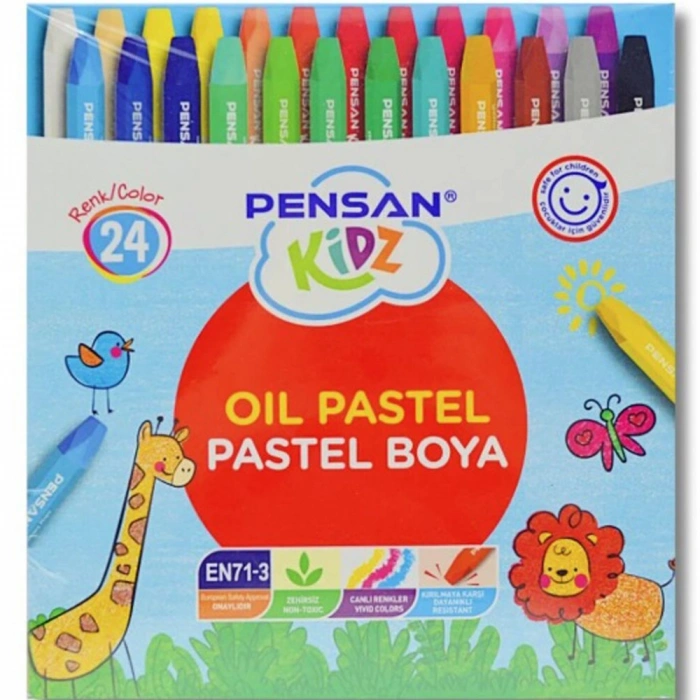 Pensan Pastel Boya Kidz Karton 24 Renk