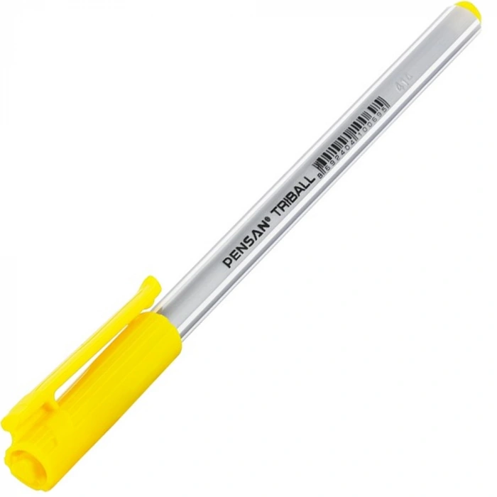 Pensan Tükenmez Kalem Triball 1.0 MM Bilye Uçlu Sarı 12 Li