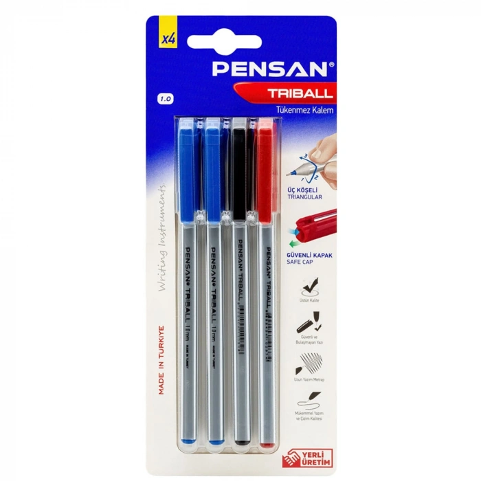 Pensan Tükenmez Kalem Trıball 4 Lü Blister (MSK)