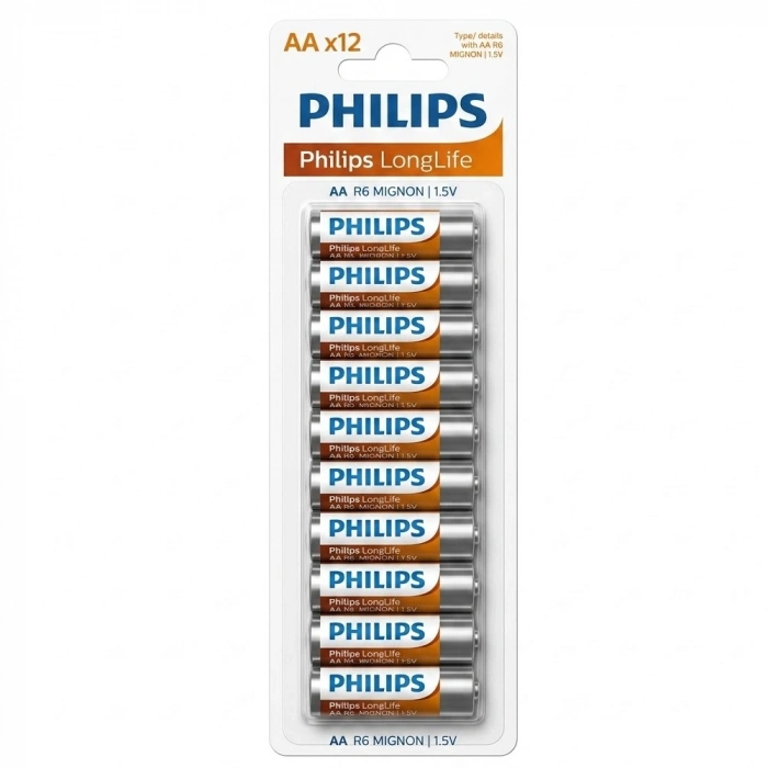 Philips Longlife İnce Kalem Pil AAA 12 Li