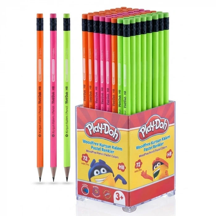 Play-Doh Kurşun Kalem Neon Silgili 72 Li Play-KK026