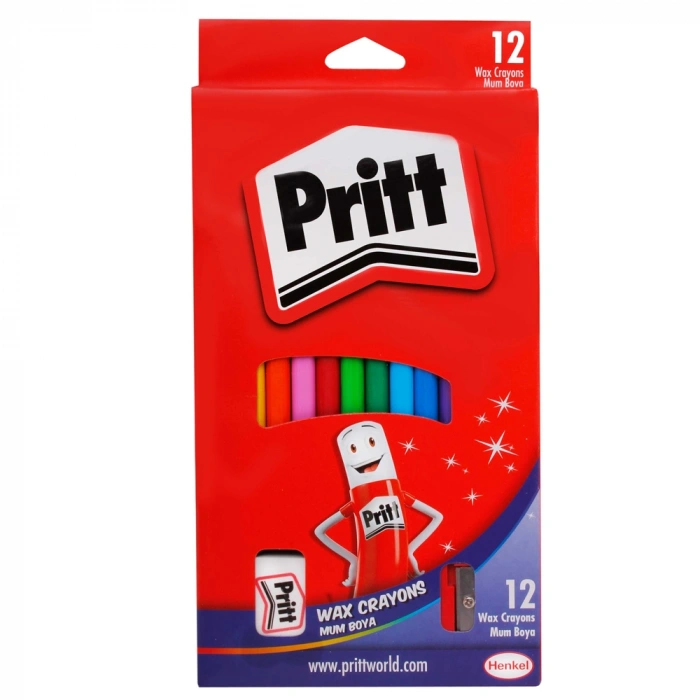 Pritt Mum Pastel Boya Crayon Karton Kutu Silinebilir 12 Renk 1433960