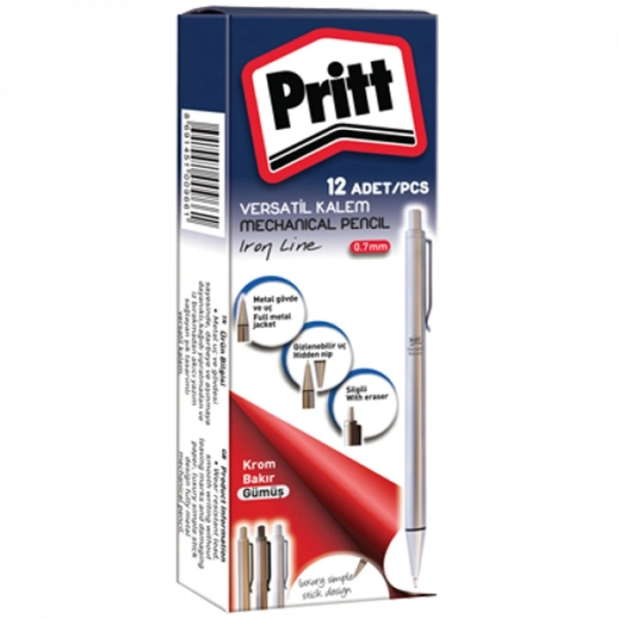 Pritt Versatil Kalem İron Line 0.7 MM Gümüş 3707