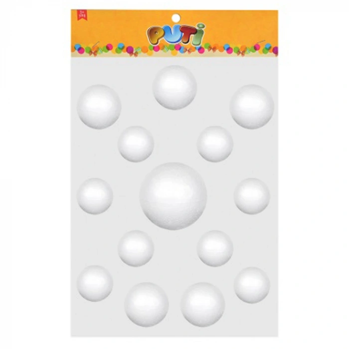 Puti Köpük Top 6,5 Cm 1Ad, 5Cm 4Ad, 3Cm 8Ad Karışık