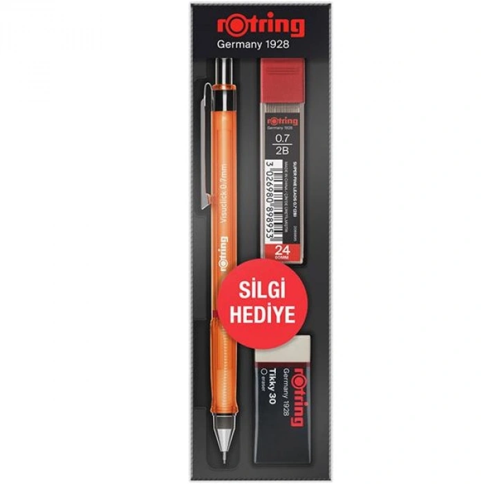 Rotring Okul Seti Visuclick Versatil/Min Silgi 0.7 MM Turuncu RO-VK07