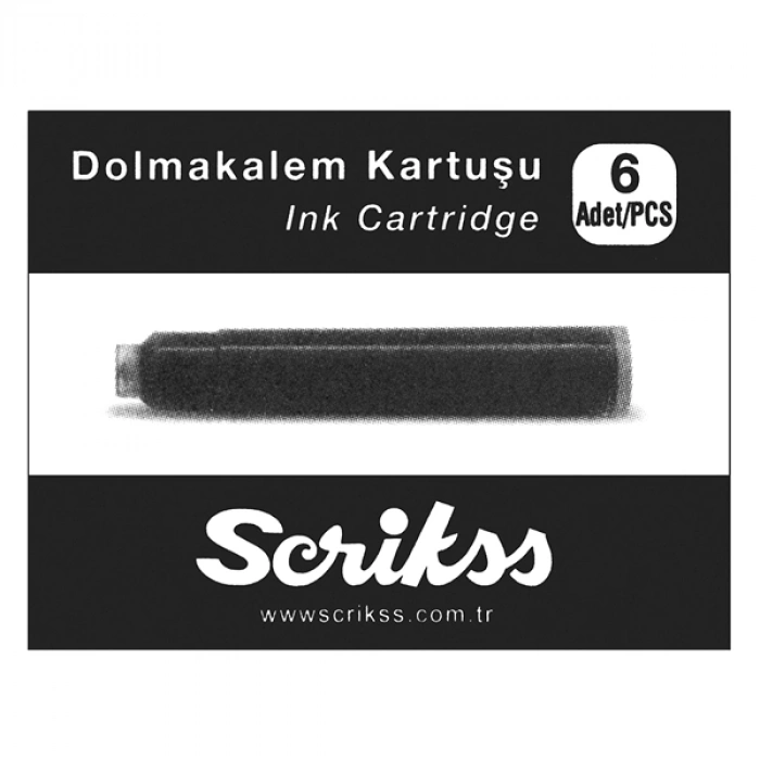 Scrikss Dolma Kalem Kartuşu 6 LI Siyah