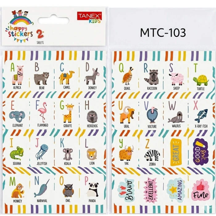 Tanex İlkokul Harf Etiketi-3 2 Ad. Mtc-103