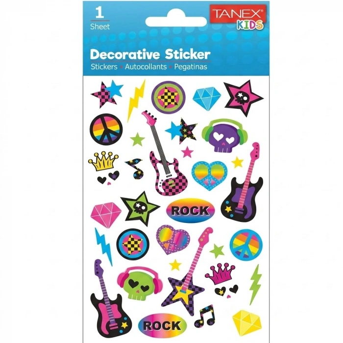 Tanex Stickers Eu Puffy Damla Etiket Rock Serisi 5 Ad. Tnx-25063