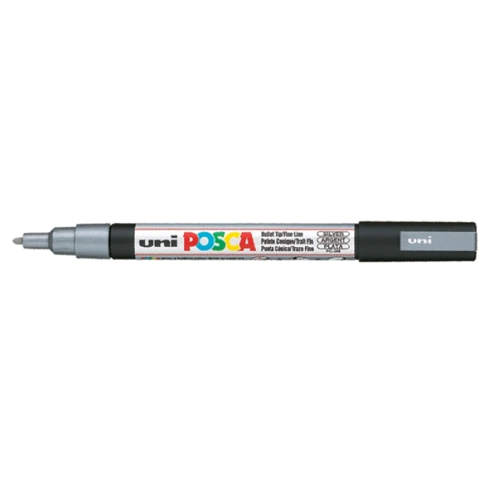 Uni-Ball Markör Boyama Posca Su Bazlı Poster 0.9-1.3 MM Gümüş PC-3M