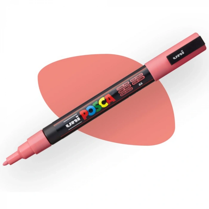 Uni-Ball Posca 0.9-1.3 Su Bazlı Boyama Markörü Mercan Pemben Pc-3M