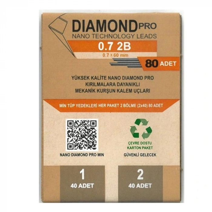 Uni-Ball Versatil Kalem Yedeği Nano Dıomand Pro 2B 0.7 MM 80 Li Ndp-07-80 2B