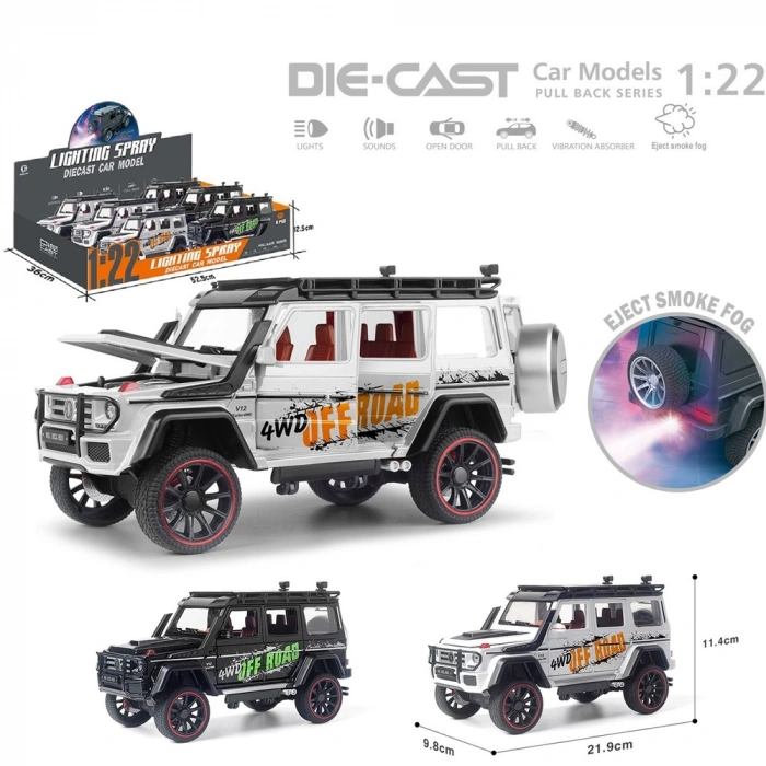 Vardem Oyuncak Çek Bırak 1:22 Sesli Işıklı Buharlı Off-road Jeep VRD-HCL-801PA
