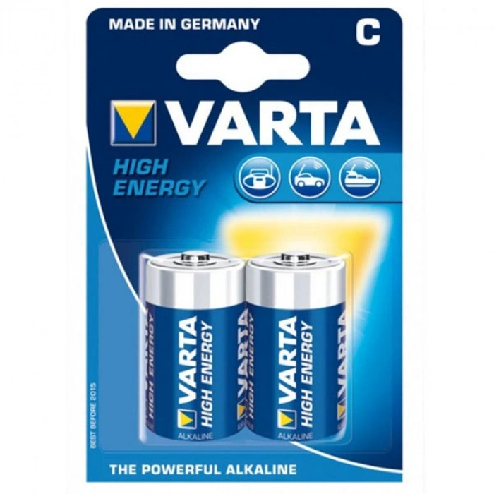 Varta AlKalın Orta Boy Pil C High Energy 2 Lİ