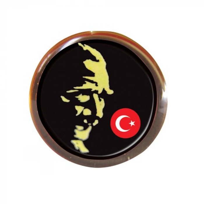 Vatan Rozet Atalı Siyah Baskı Yuvarlak VT620