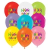 Balonevi Balon 4+0 Süperstar Birthday Baskılı Pastel 100 Lü