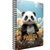Gıpta Spiralli Karton Kapak Defter Panda A4 80 YP Kareli