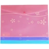 Smato Çıtçıtlı Evrak Zarfı Mat Çiçek Desenli Pembe W7542