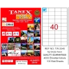Tanex Laser Etiket 100 YP 52x29 Laser-Copy-Inkjet TW-2040