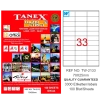 Tanex Laser Etiket 100 YP 70x25 Laser-Copy-Inkjet TW-2133